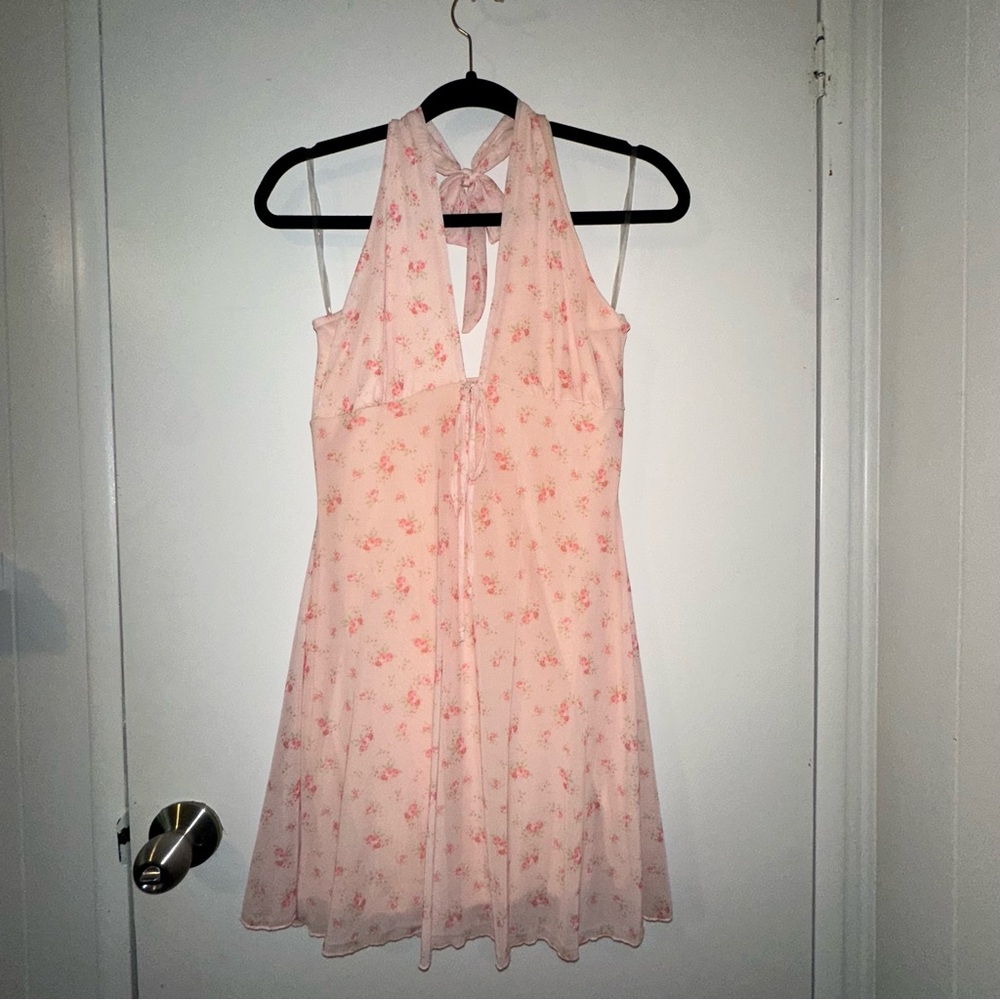 Pink floral dress